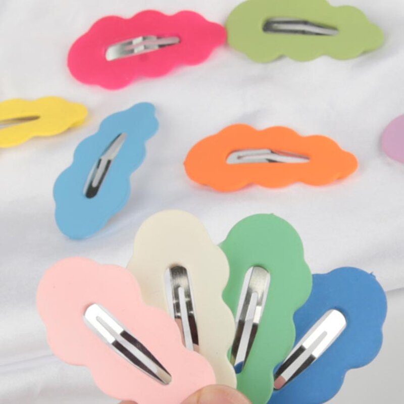 Hair Clips Manufacturer - Wholesale Cute Cloud Shaped Colorful Metal Snap Candy for Kids Teens