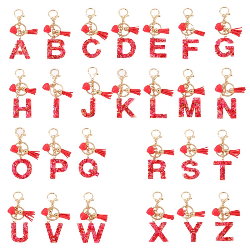 Keychain Manufacturer - Creative Party Gifts Personalized Aesthetic Tassels Resin Initial Letter Charm