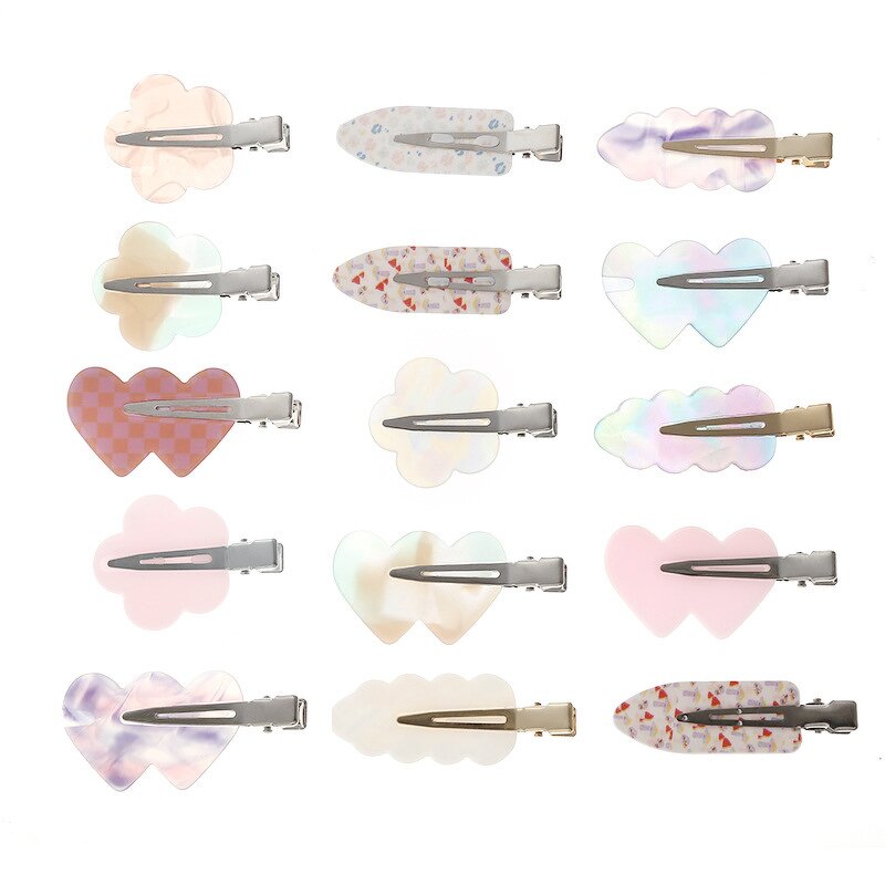 Hair Clips Manufacturer - New Non Slip Acetate Colorful Bang Flat Seamless Duckbill for Makeup