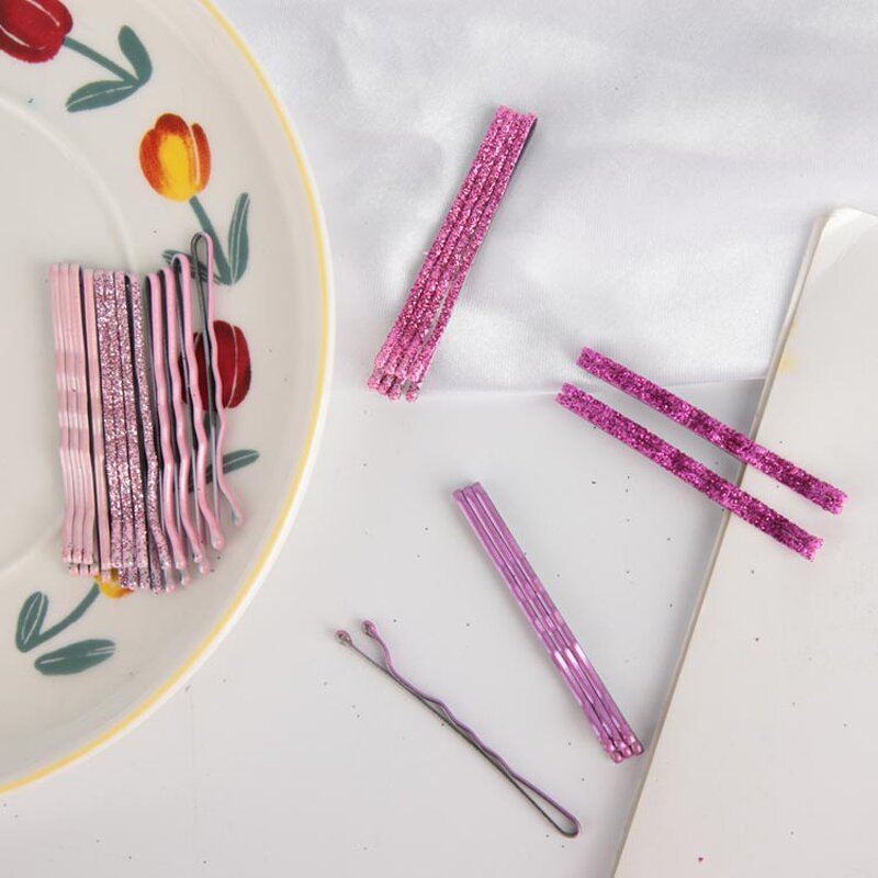 Hairpins Set Manufacturer - Hot Colorful 24Pcs Bling Metallic Barrettes Shiny Metal Bobby Pins