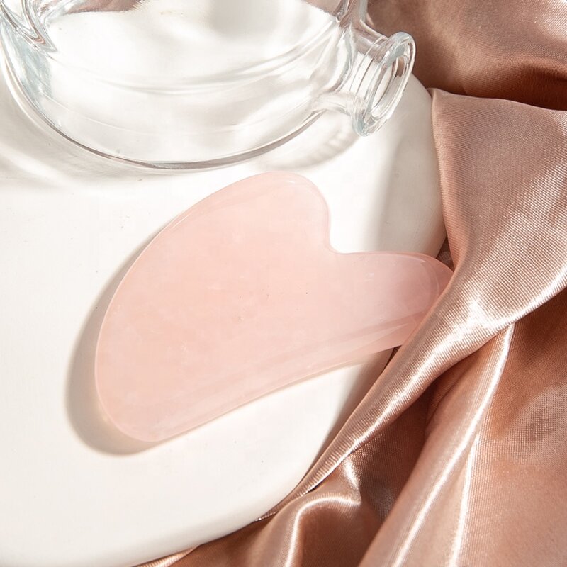 Gua Sha Stone Manufacturer - High Grade Natural Jade Stone Massage Facial Lifting Rose Quartz with Packaging