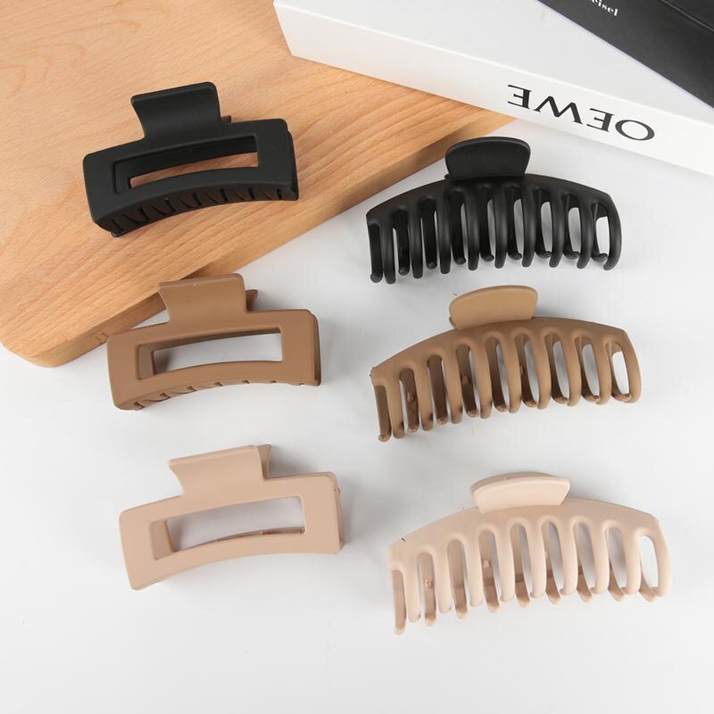 Hair Clips Manufacturer - Hot 6Pcs Big Matte Banana Strong Hold Jaw Large Claw with Custom Package