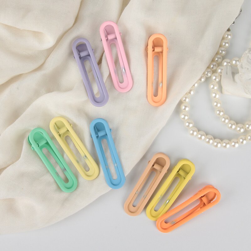 Hair Clips Manufacturer - Custom Cute Rainbow Color Duckbill No Bend Metal Matte for Girls
