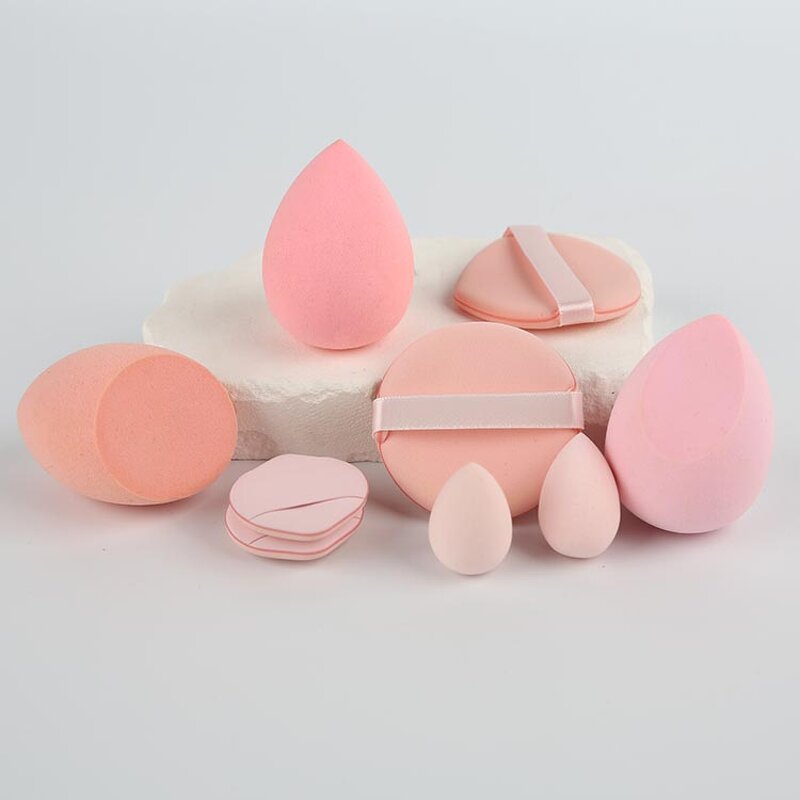 Makeup Sponge Kit Manufacturer - Custom Soft Beauty Facial Mini Finger Triangle Powder Puff with Bottle Box