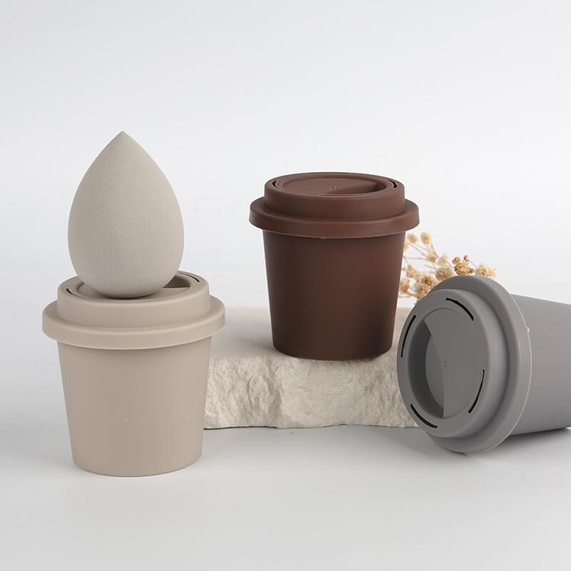 Makeup Sponge Set Manufacturer - Custom Premium Quality Multi-Colored Latex Free Blender with Coffee Cup Case