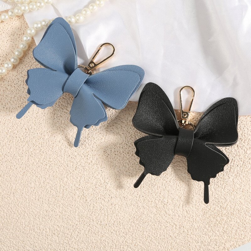 Keychain Manufacturer - Fashion Lovely Butterfly Charm Leather Women PU Pendant Butterfly
