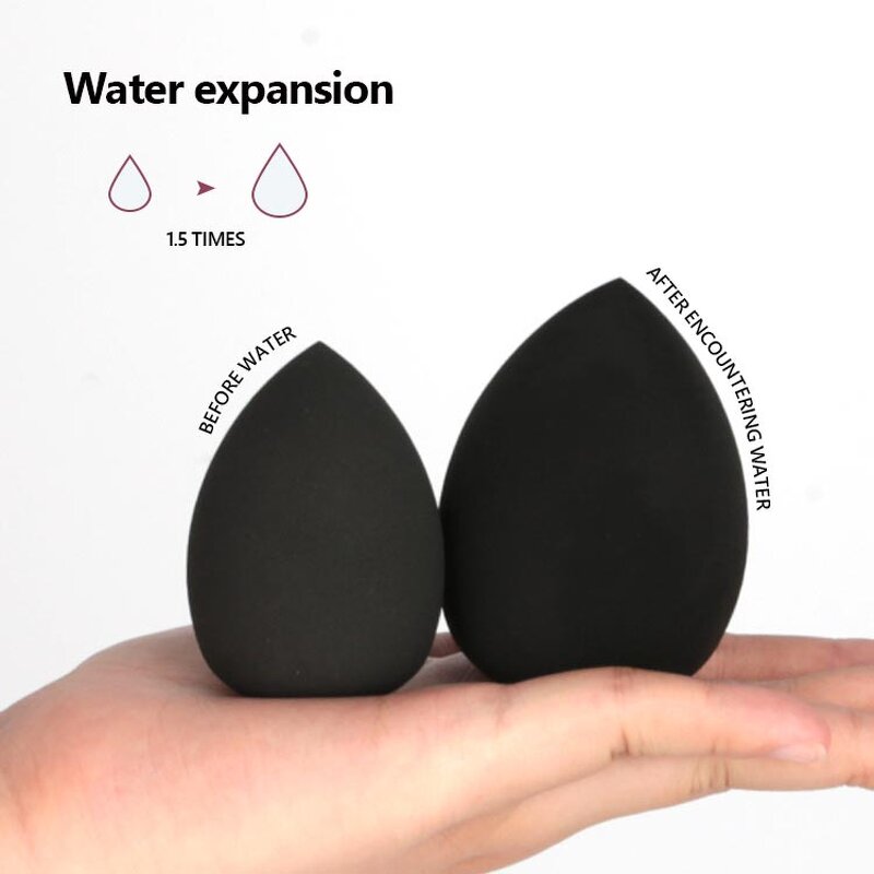 Makeup Brush Set Manufacturer - Full Set Foundation Blender Flat Brush Triangle Powder Puff with Flannel Bag