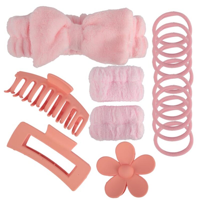 Hair Accessories Set Manufacturer - Hot Elastic Hair Tie Claw Clips Bowknot Headband Spa Gift for Women
