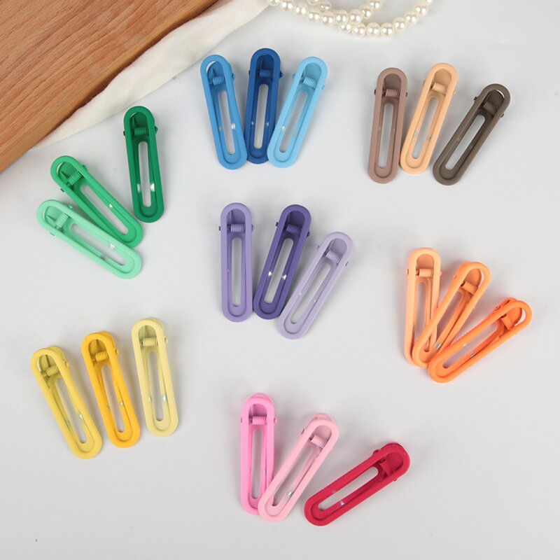Hair Clips Manufacturer - Custom Cute Rainbow Color Duckbill No Bend Metal Matte for Girls