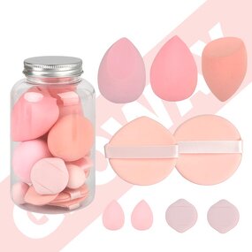 Makeup Sponge Kit Manufacturer - Custom Soft Beauty Facial Mini Finger Triangle Powder Puff with Bottle Box