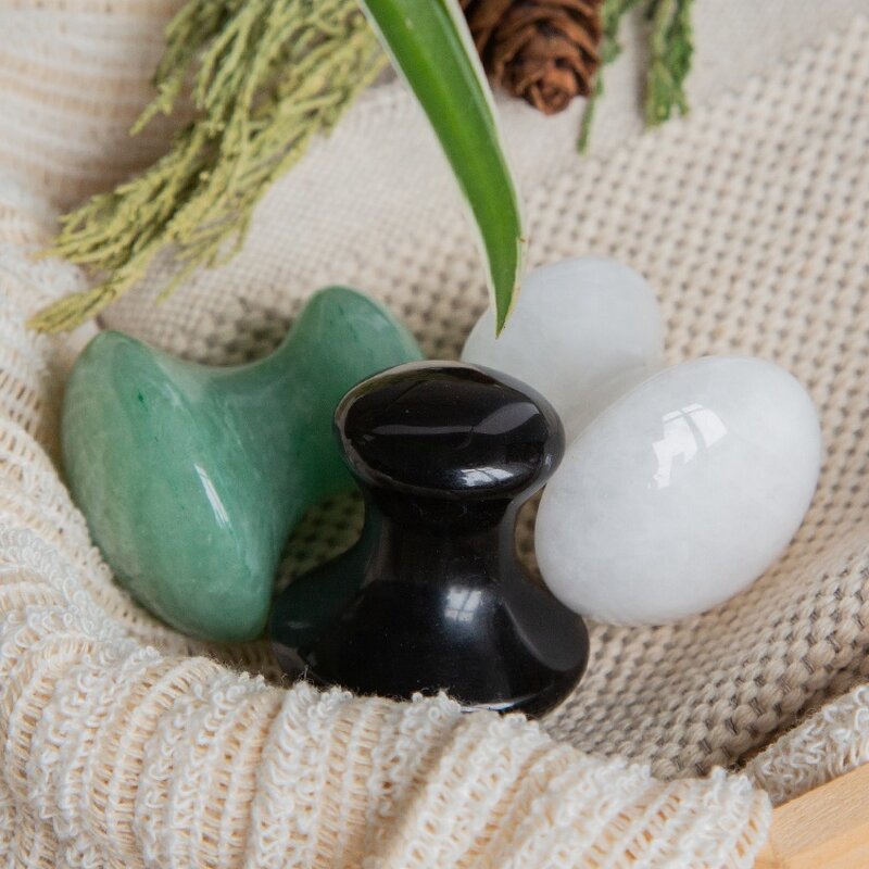 Gua Sha Tool Manufacturer - Natural Rose Quartz Green Aventurine White Jade Face Eyes Massager Custom Mushroom