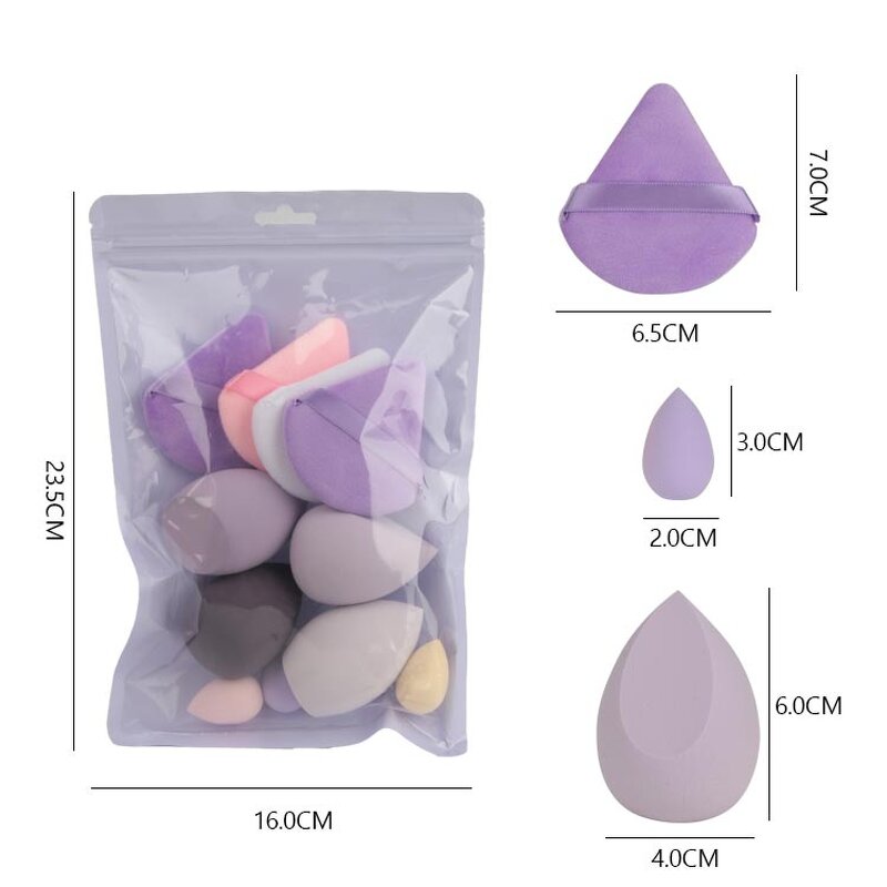 Makeup Sponge Manufacturer - 11Pcs Latex-Free Multi-Colored Foundation Mixing Beauty Loose Powder Puffs Mini