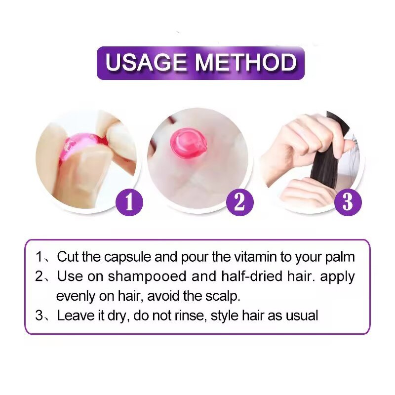 Organic Hair Growth Oil - Gummy Vitamins Capsule Hair Care Treatment Supplement