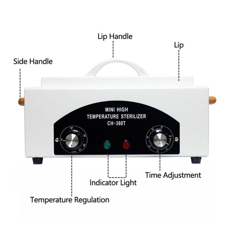 CH-360T Tool Cleaner - Professional Spa Salon Manicure Pedicure High Temperature Box