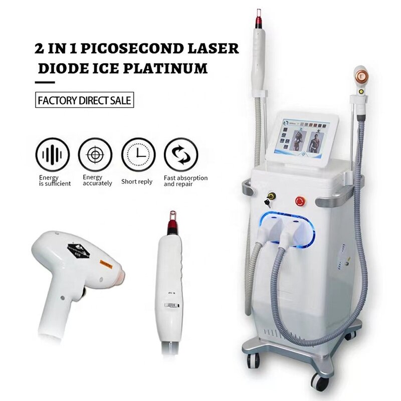 2 in 1 Laser Machine - New Diode 808 Nd Yag Laser Tattoo Hair Removal Tool