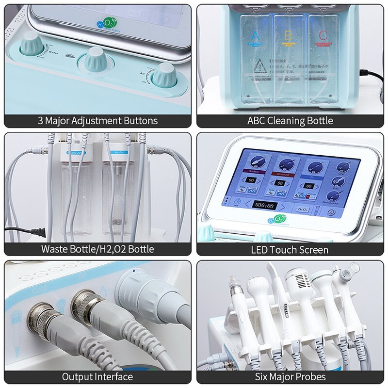 6 in 1 Hydra Oxygen Machine - Hot Sale Low Price Jet Dermabrasion Salon Facial Tool