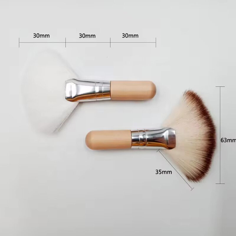 Synthetic Fiber Fan Brushes - Factory Price Mini Wooden Handle Facial Cleaning Tool