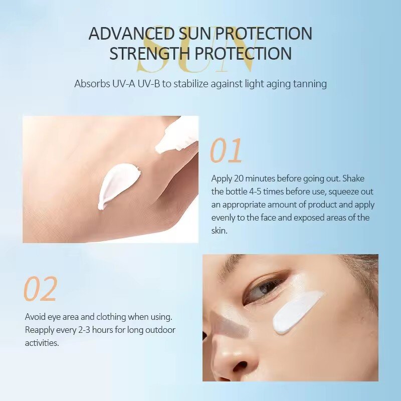 SPF 50 Sunscreen Cream - Hot Sale 48g Custom UV Protection Face Body Lotion