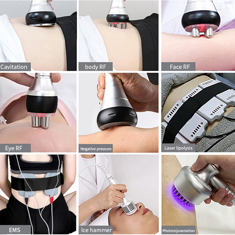 9 in 1 Kim 8 Machine - Vacuum 40k Cavitation RF Lipo Laser Slimming System Tool