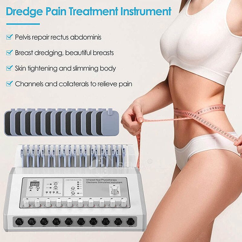 Dual Channel Tens Machine - New EMS Russian Heat Physiotherapy Muscle Stimulation Tool