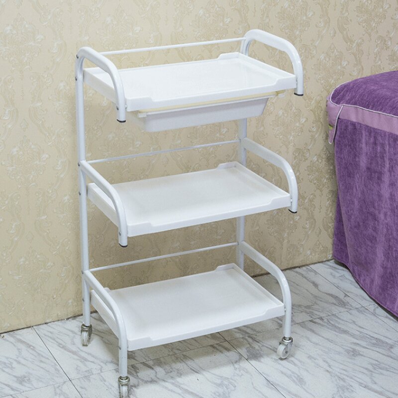 3 Layers Salon Trolley - Guangzhou Beauty Equipment 4 Wheels Rolling Cart Stand