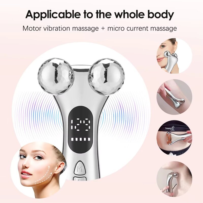 4D Roller Massager Manufacturer - Low Frequency Pulse Neck Lifting Facial Slimming Skin Firming Rechargeable