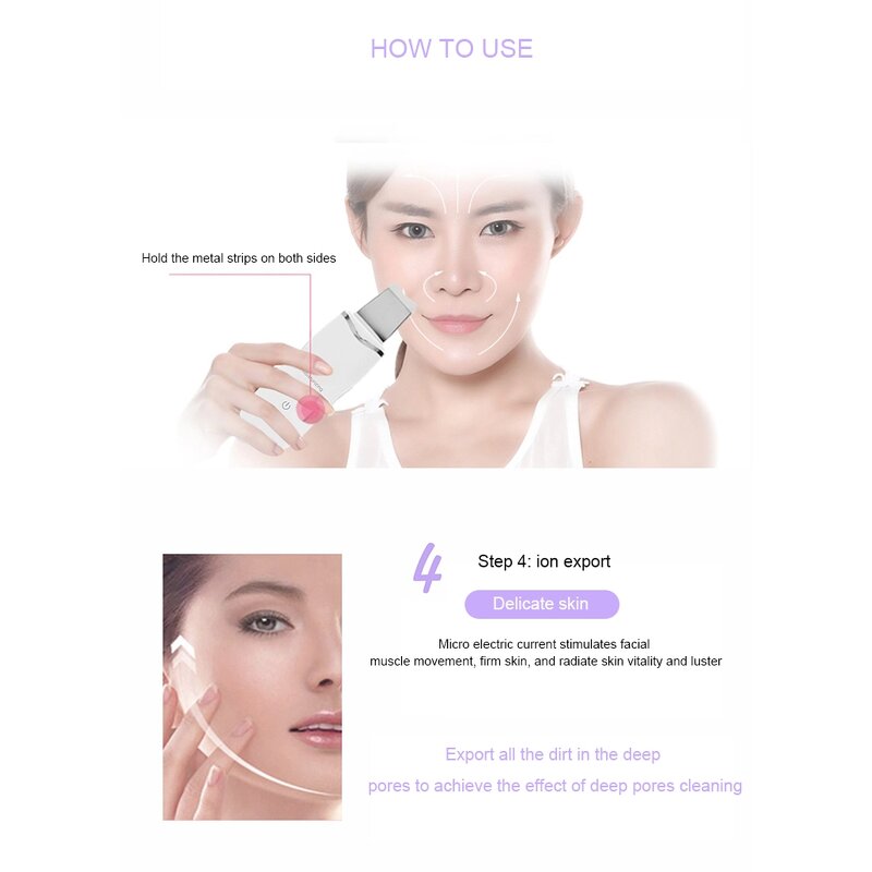 Ultrasonic Skin Scrubber Manufacturer - Best Selling Exfoliator Removal Beauty Device Pores Cleanse