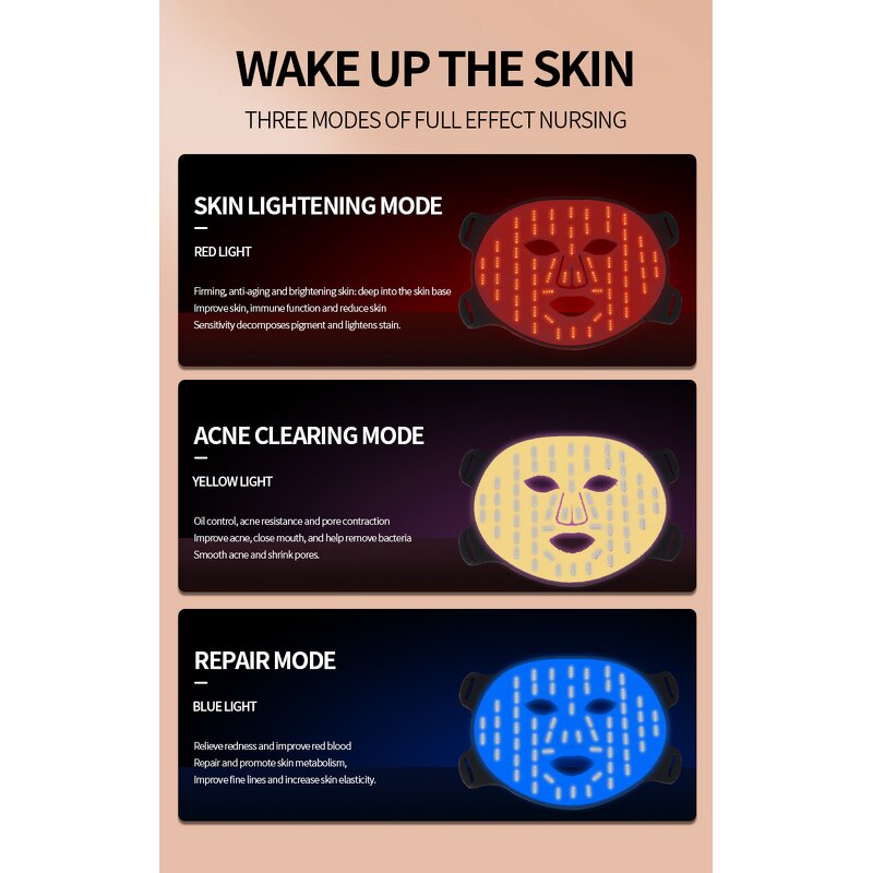 Red Light Therapy Mask Manufacturer - 4 Color Independent LEDs Red Light Face Device
