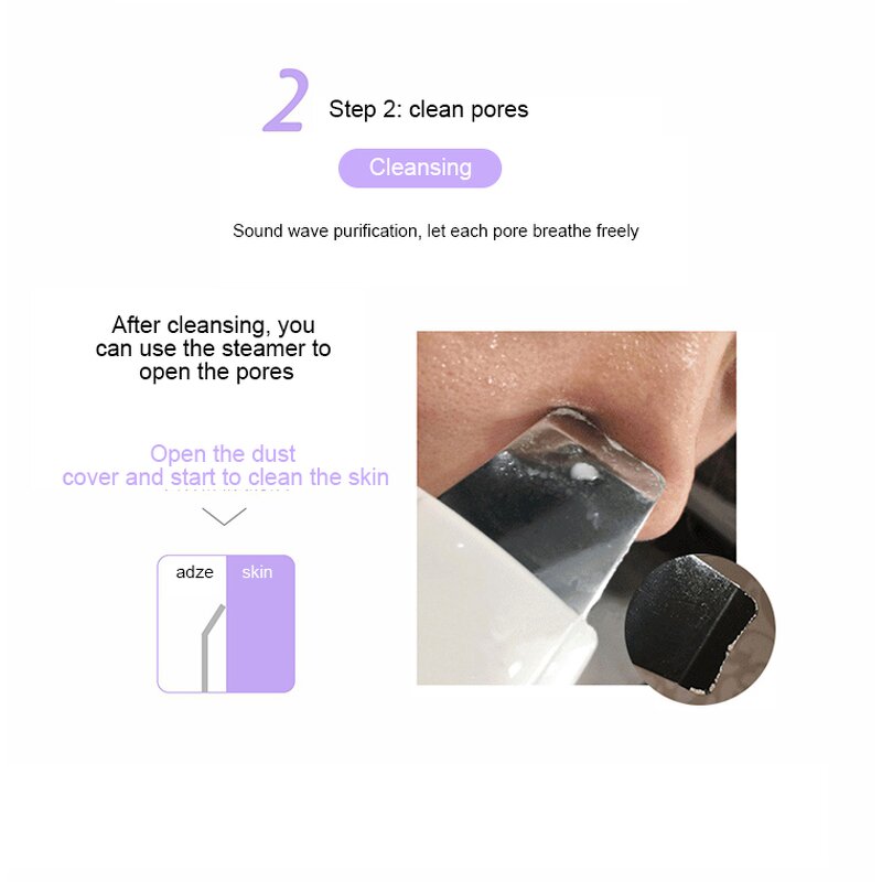 Ultrasonic Skin Scrubber Manufacturer - Professional Face Beauty Care Electric Lifting Wrinkle Remove Deep Cleaning