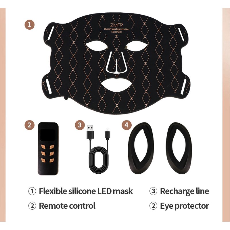 LED Face Mask Manufacturer - Factory Direct Free Customize LOGO Silicone Red Light 630nm Near Infrared 850mm