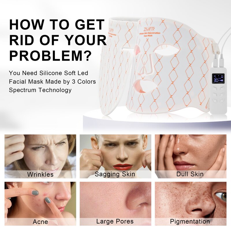 LED Light Therapy Mask Manufacturer - New Hot-Seller Silicone with Neck Face & Chest for Home Spa Clinic