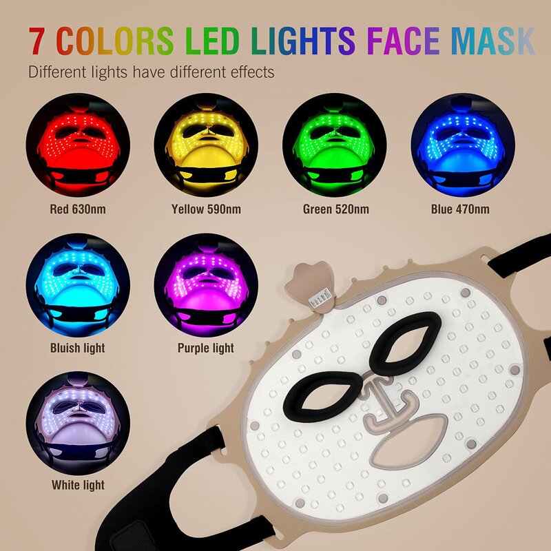 LED Facial Mask Manufacturer - 2025 Newest Flexible Silicone 7-Color Red Light for Anti-Aging