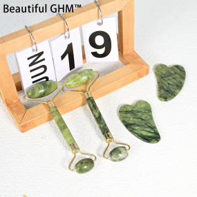 Jade Roller Tools Factory - Natural Green Gua Sha Eye Massager