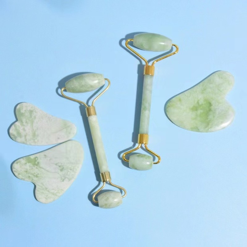 Gua Sha Set Manufacturer - Facial Natural Green Jade Roller