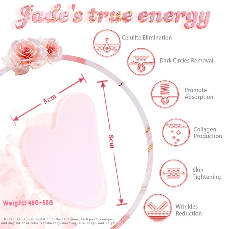 Jade Gua Sha Manufacturer - Custom Logo Natural Pink Rose Quartz