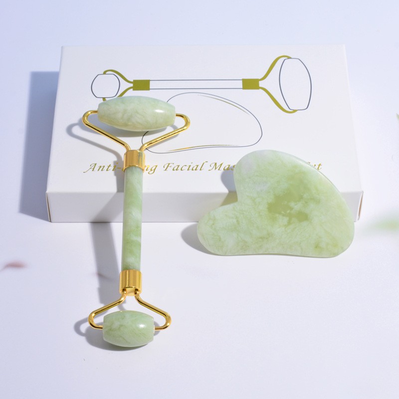 Gua Sha Set Manufacturer - Facial Natural Green Jade Roller