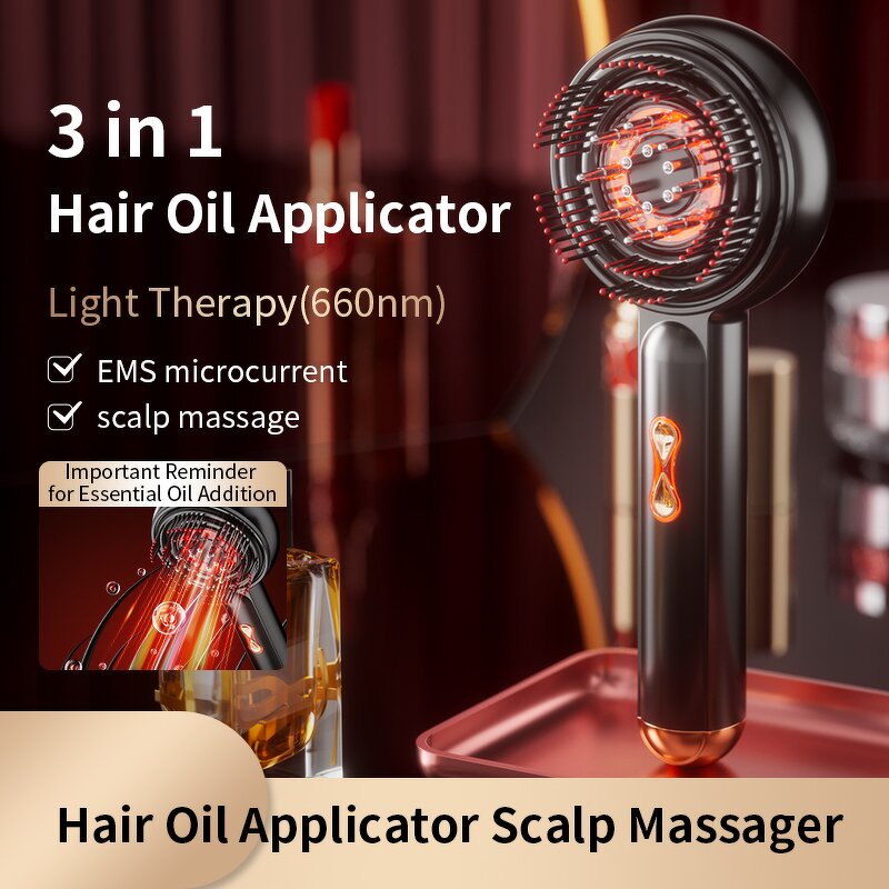 Electric Scalp Massager - Handheld Vibration Oil Applicator Anti Hair Loss Brush