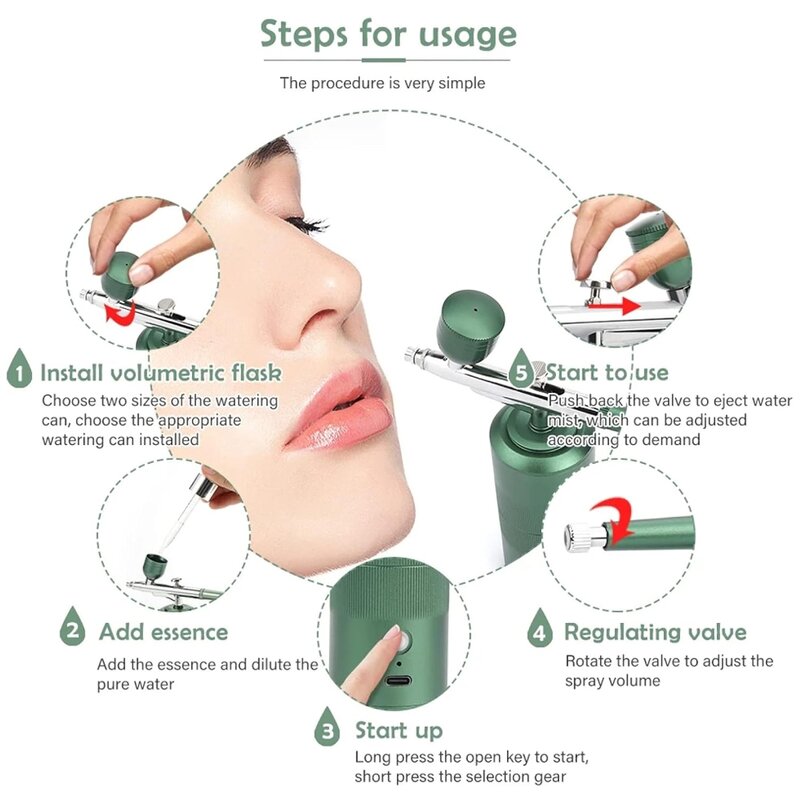 Airbrush Compressor Kit - Professional Makeup Barber Cordless Nail Paint Spray Gun