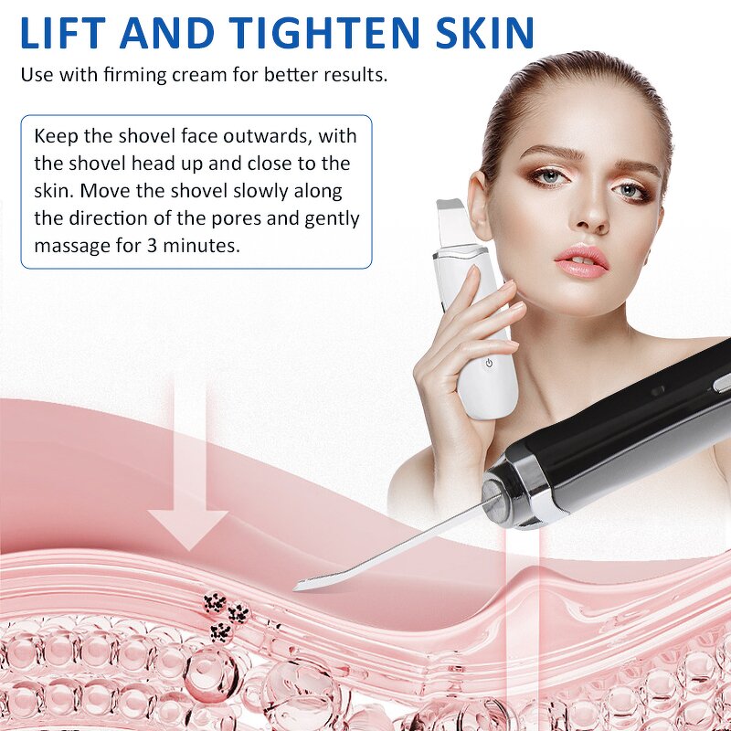 Ultrasonic Skin Scrubber - OEM New Trends Deep Clean Face Lift Cleansing Device
