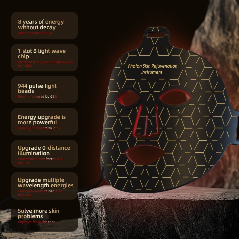 8 Color LED Face Mask - 2025 New Home Skin SPA Silicone Red Light Therapy Tool