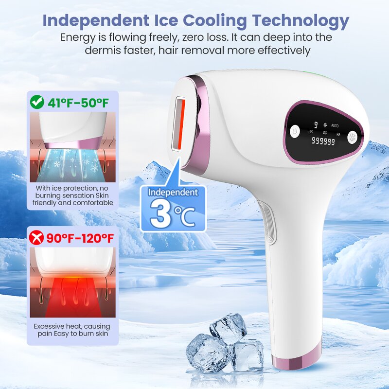 IPL Laser Hair Remover - Private Label Ice Cooling 999999 Flashes Home Device