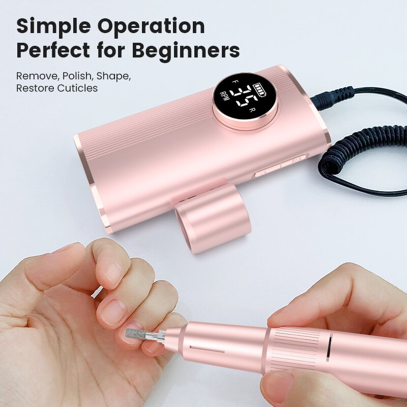 Electric Nail Drill - Wochuan Professional Rechargeable 35000Rpm Manicure Tool
