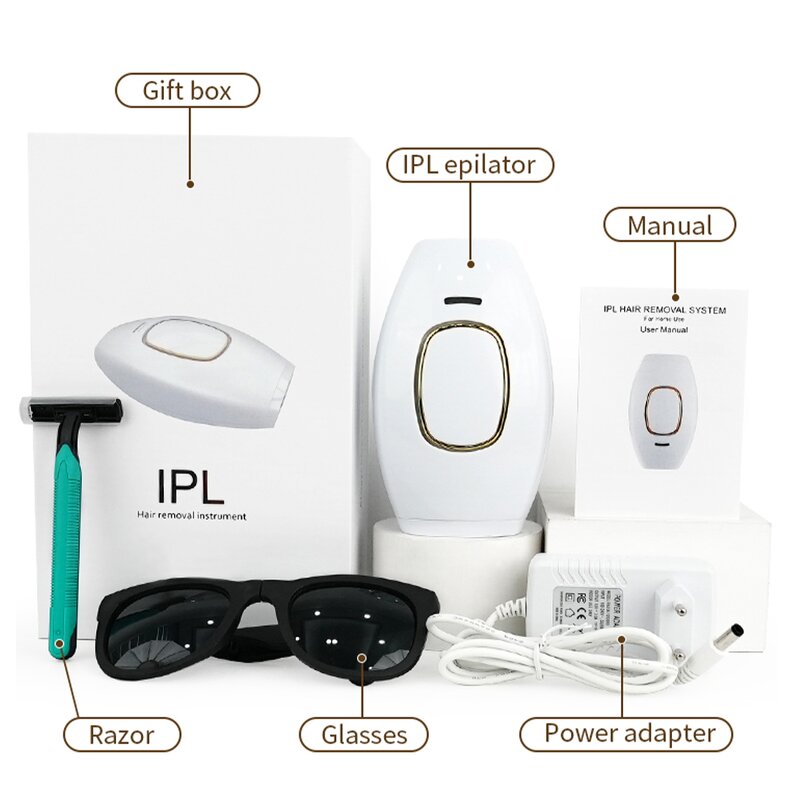 IPL Laser Hair Remover - Painless Hand Held Epilator Hair Removal Machine Women