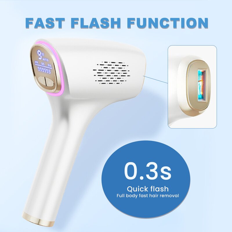 3 in 1 IPL Laser Epilator - Painless Ice Cooling Touch Body Facial Hair Removal