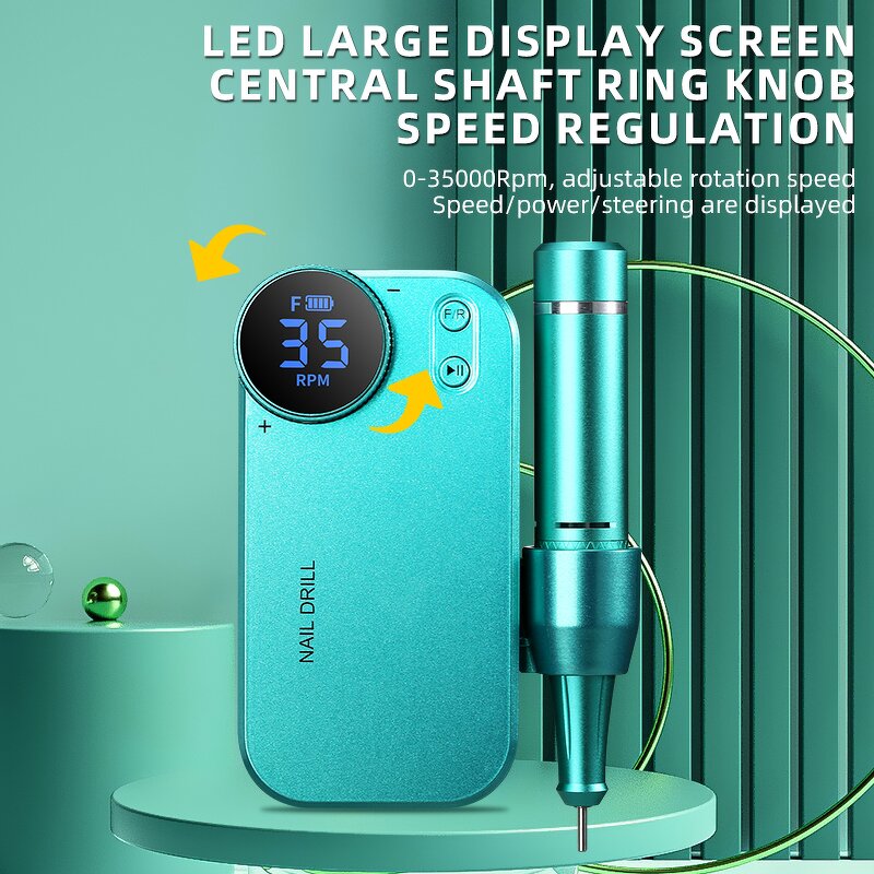 Electric Nail Drill - High Speed 35000Rpm Professional Rechargeable Manicure Tool