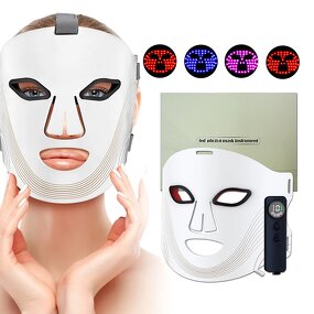 Foldable LED Face Mask - 2025 180 Beads 4 Colors Infrared Red Blue Light Tool