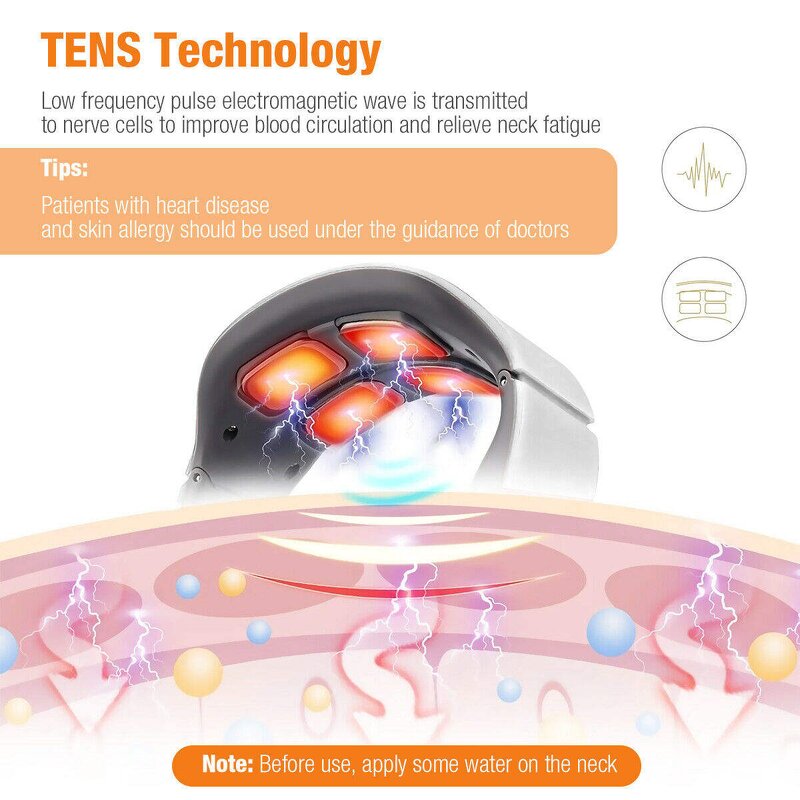 Electric Neck Massager - High Quality Portable USB Pulse Neck Pain Relief Device