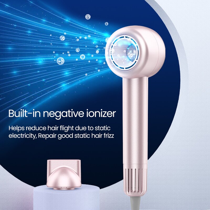 High Speed Ionic Hair Dryer - Fast Drying 3 Wind Speeds Professional Low Noise