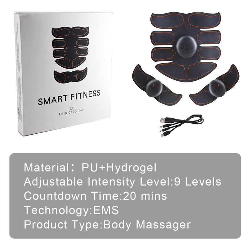 EMS Abdominal Belt - Rechargeable 8-pack Smart Home Fitness Body Toning Tool