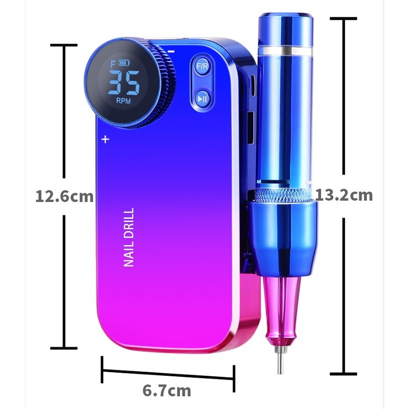 Electric Nail Drill - Colorful High Speed 35000Rpm Professional Manicure Tool